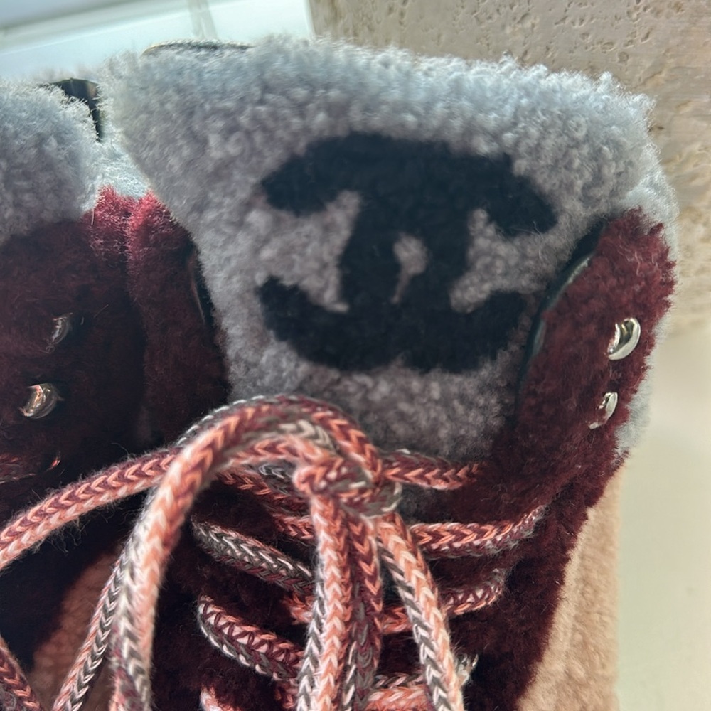 Chanel Shearling Hightop Sneakers - Picture 6 of 14